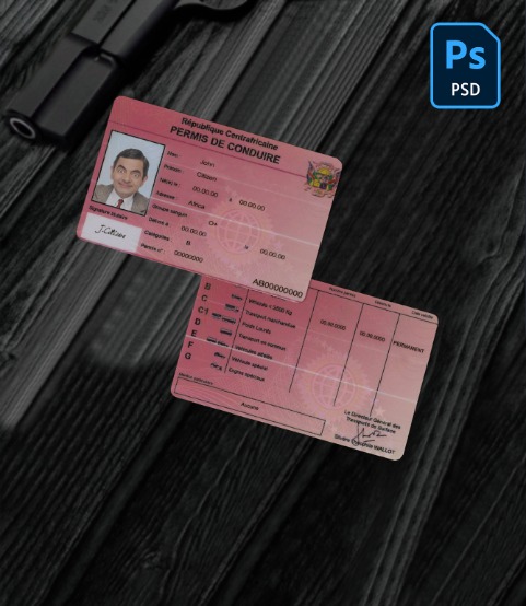 Central African driving license PSD
